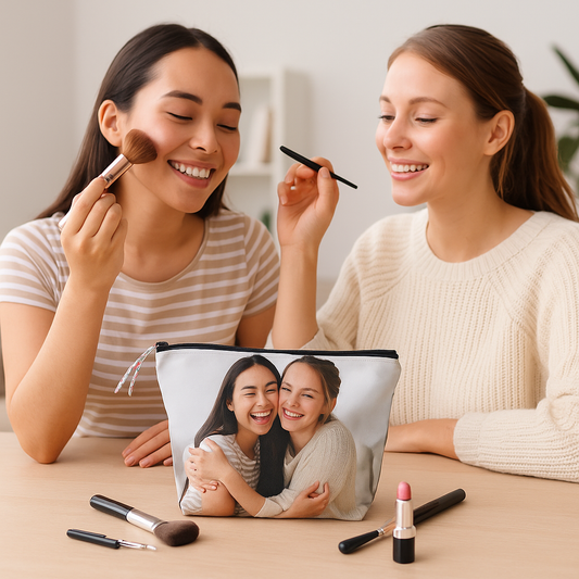 make-up bag pouch custom made personalised picture wedding baby kids family gift photo