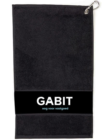 personalised golf towel gift black