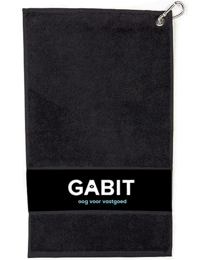 personalised golf towel gift black