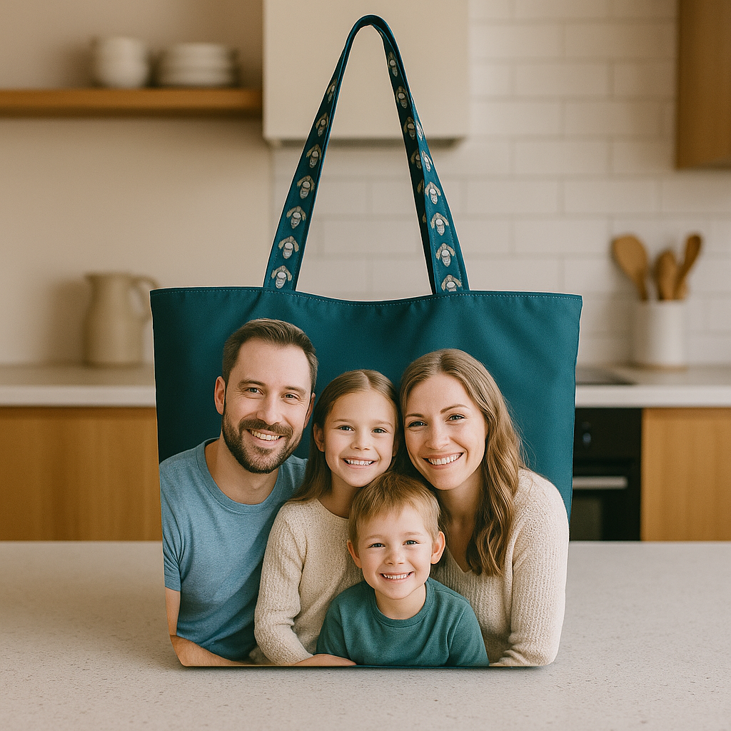 custom Tote bag with a family photo 