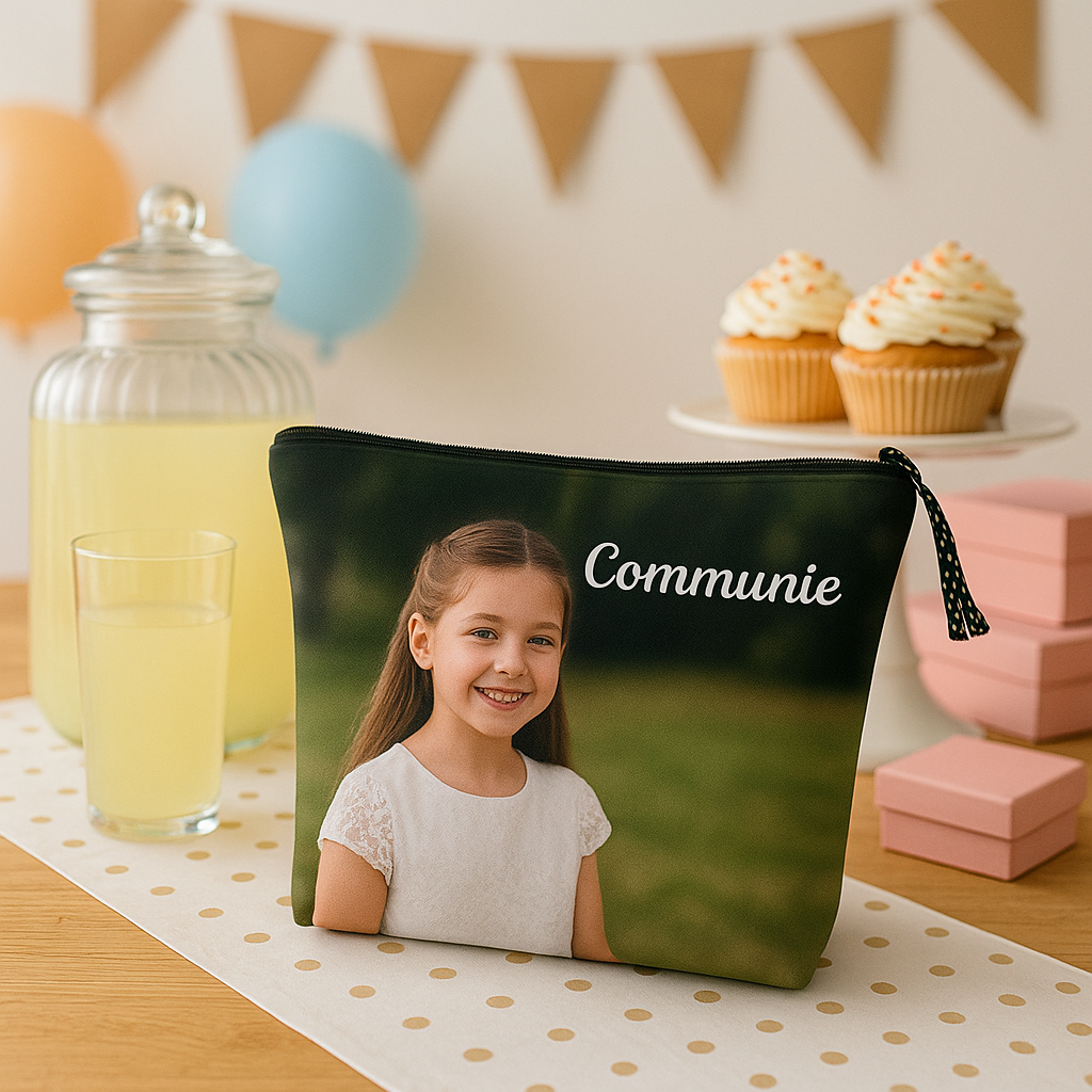 make-up bag pouch custom made printed personalised picture wedding baby kids family gift photo dog cat