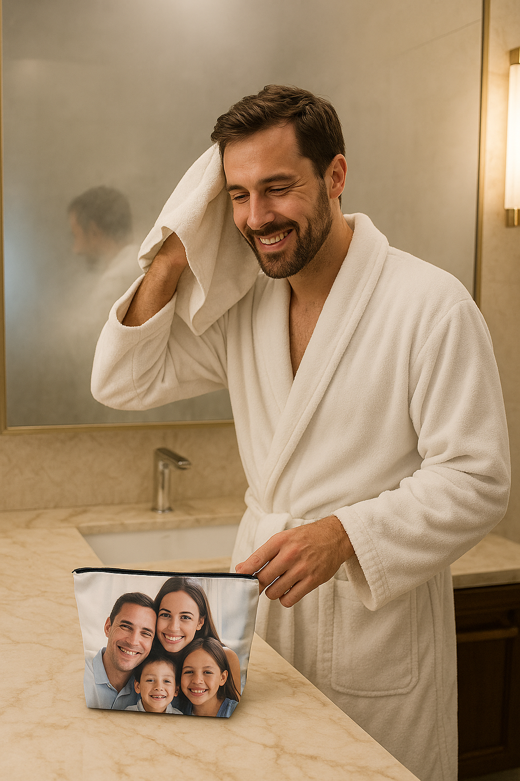 make-up bag pouch custom made printed personalised picture wedding baby kids family gift photo dog cat