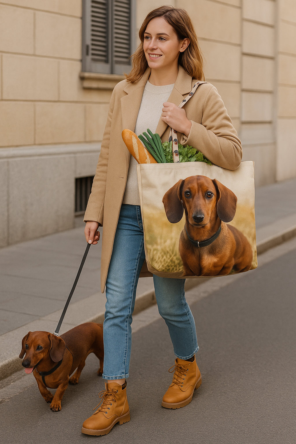 beach bag custom with picture dog