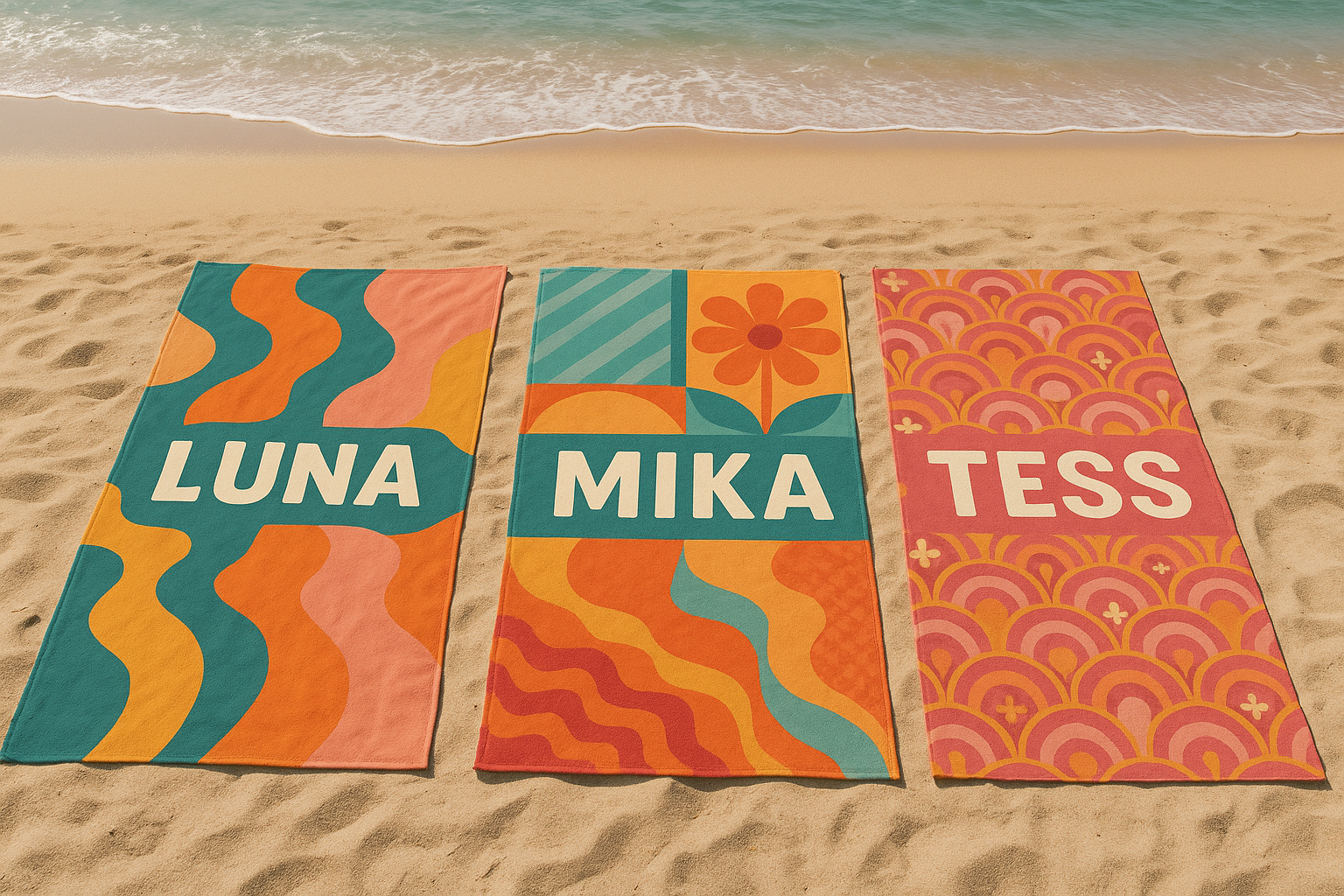 microfresh towels custom made personalised beach travel photo