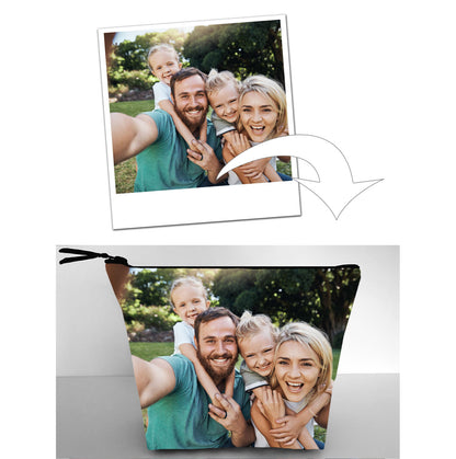 toiletry bag pouch personalised custom with a printed photo picture 