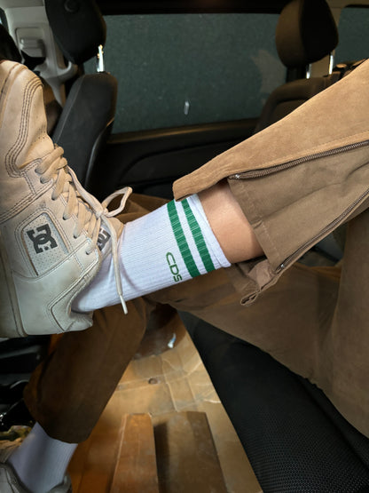 custom sports socks with monogram initials logo picture personalised brand branding emoji green