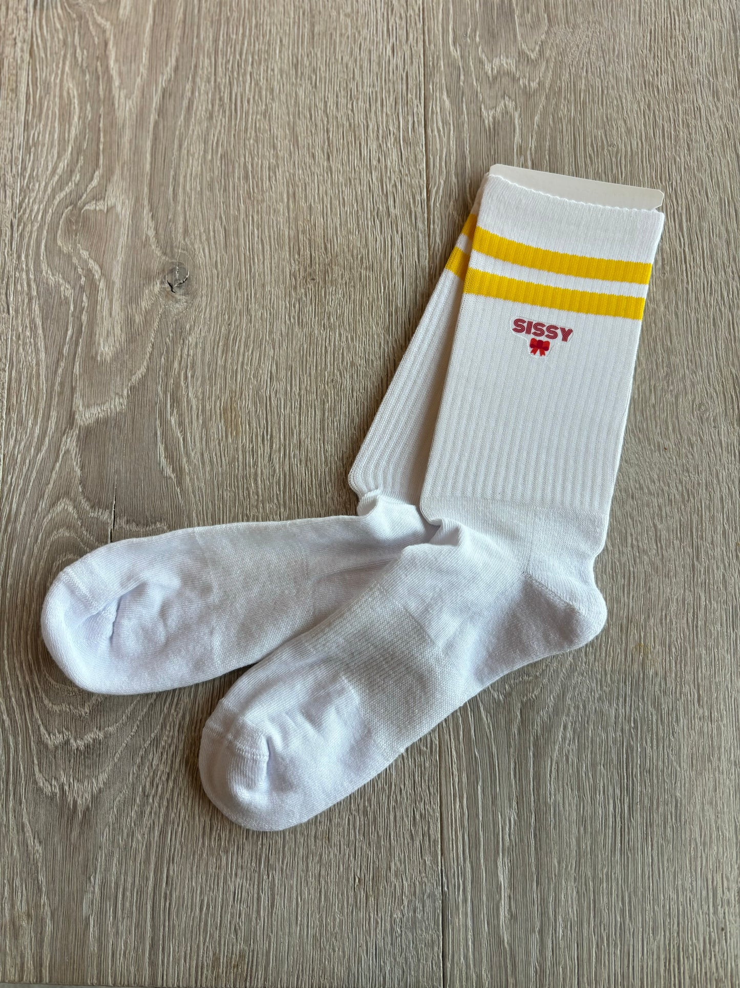 custom sports socks with monogram initials logo picture personalised brand branding emoji yellow
