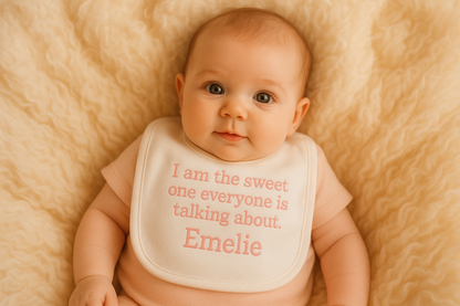 baby bib custom design picture logo name personalised personalization gift