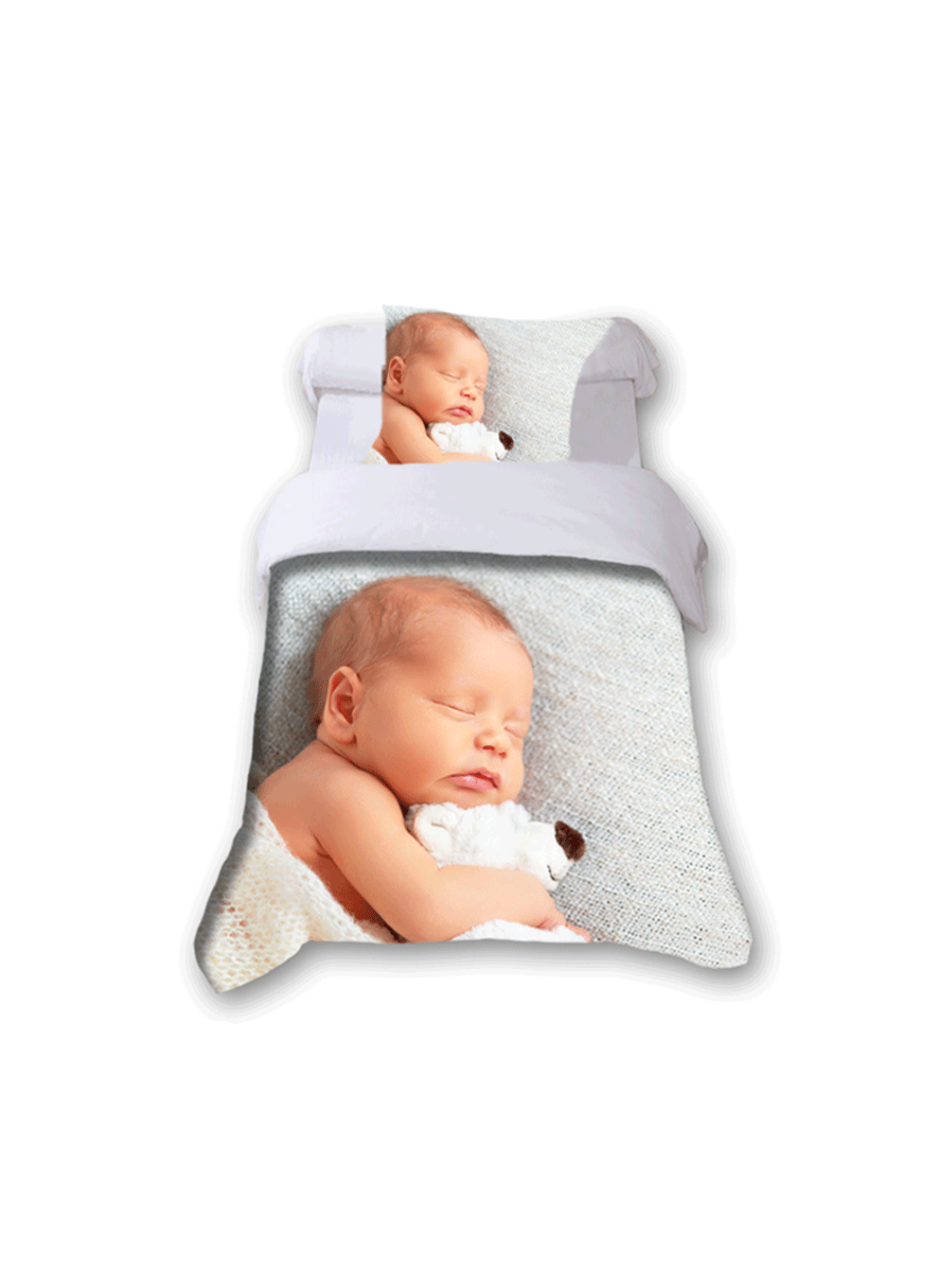 Duvet cover personalised with baby