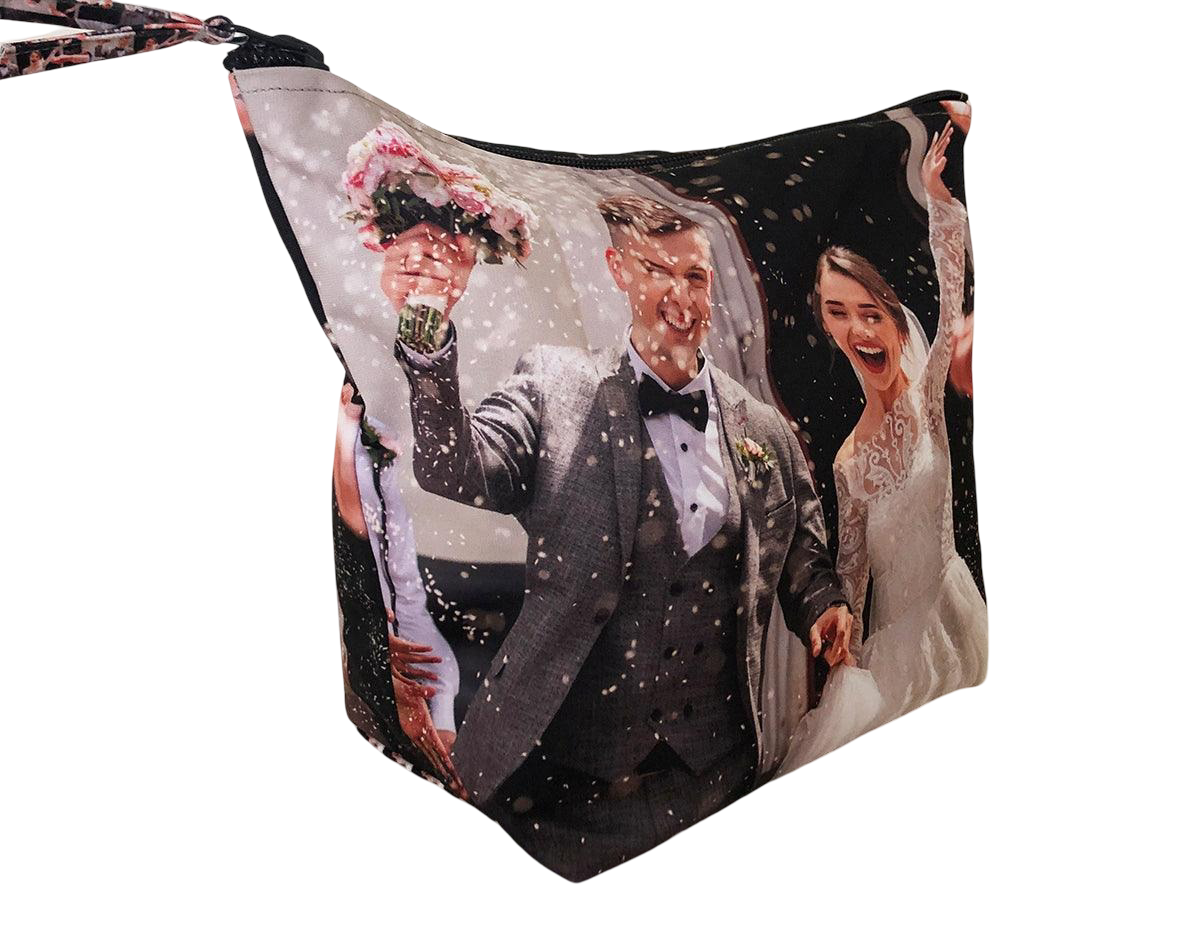 make-up bag pouch custom made personalised picture wedding baby kids family gift photo dog cat