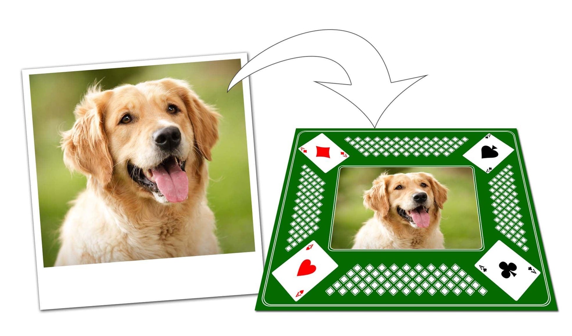 My custom Card Mat Green - Di-Jet nv - The Designer? YOU! Personalized card mat with custom photo design Durable card mat featuring your own picture Customized card game accessory with your photo Unique card mat with your image for all card games Personalized gift for card game enthusiasts: a card mat with your picture Custom card mat with your photo: the perfect addition to any card game session