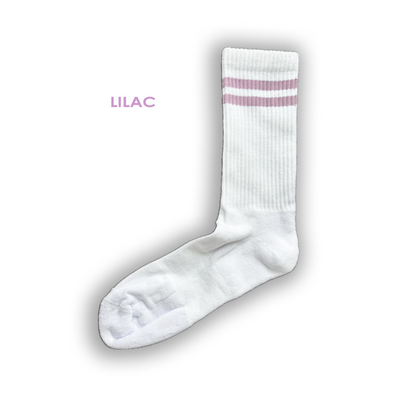 custom sports socks with monogram initials logo picture personalised brand branding emoji lilac