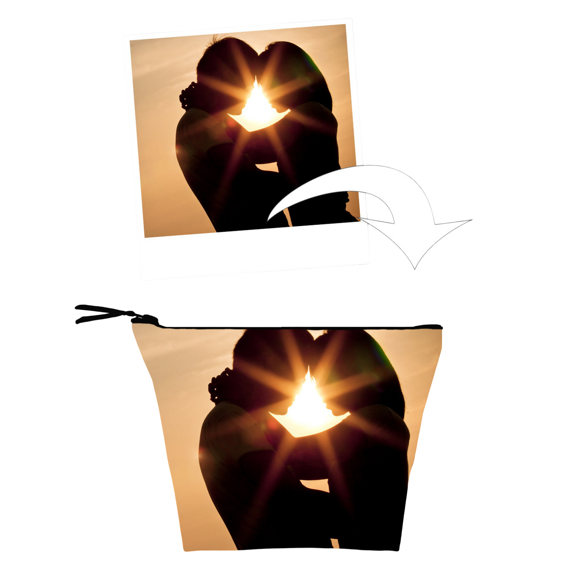 toiletry bag personalised custom with a printed photo