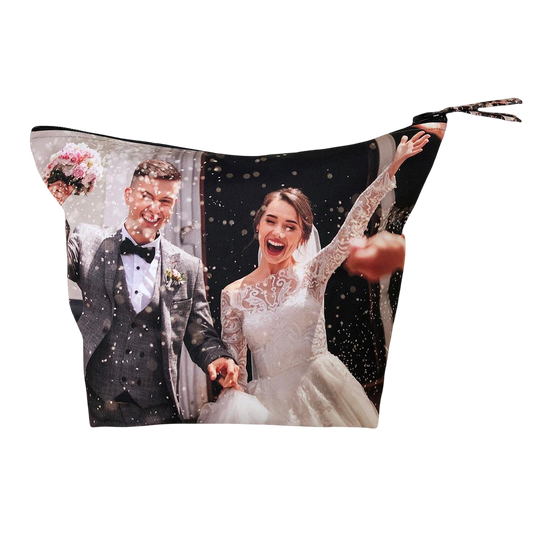 make-up bag pouch custom made personalised picture wedding baby kids family gift photo
