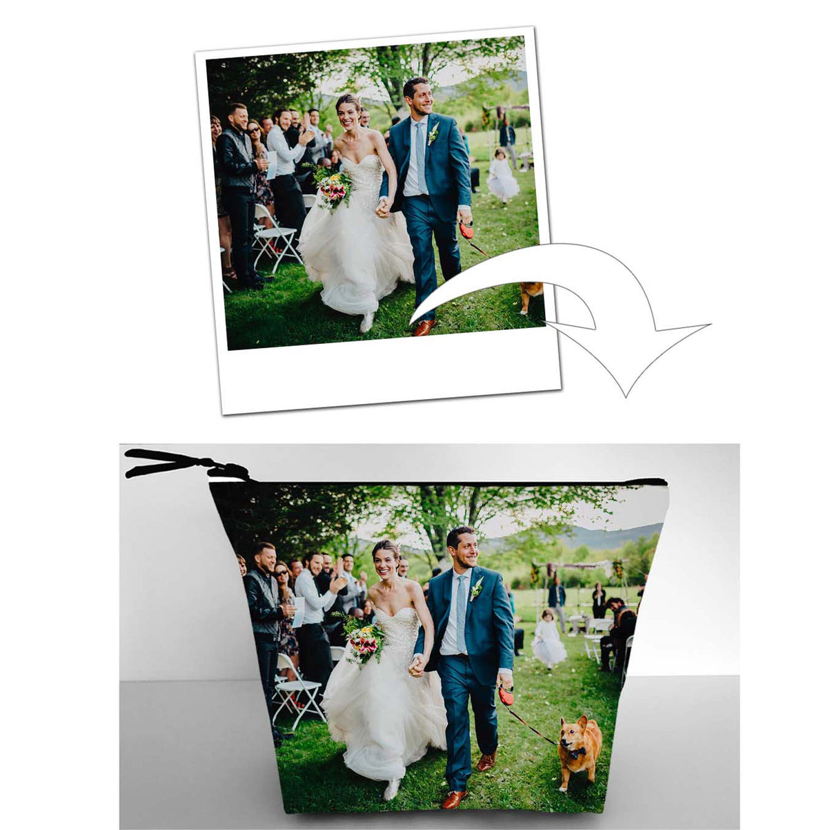 make-up bag pouch custom made personalised picture wedding baby kids family gift photo dog cat