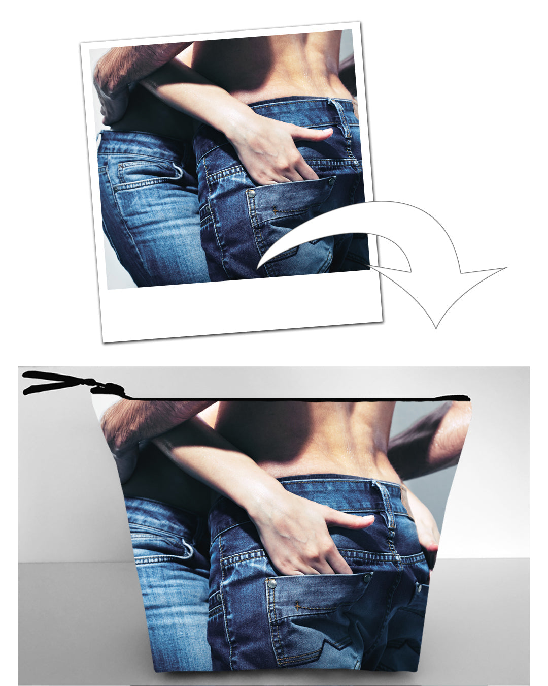 toiletry bag pouch personalised custom with a printed photo