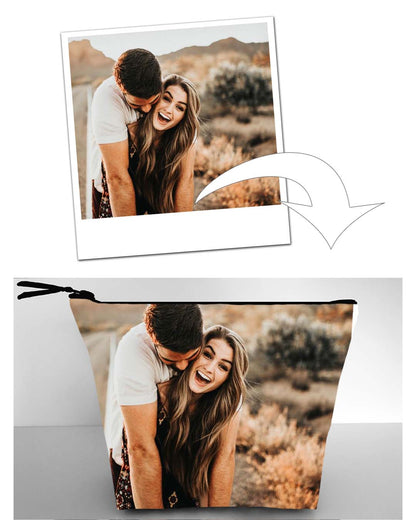 toiletry bag pouch personalised custom with a printed photo