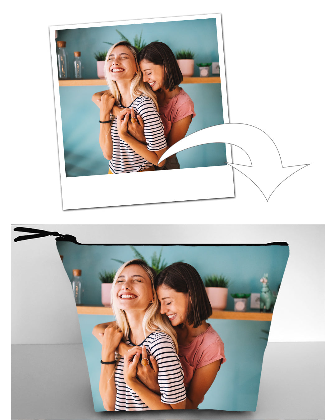 toiletry bag pouch personalised custom with a printed photo