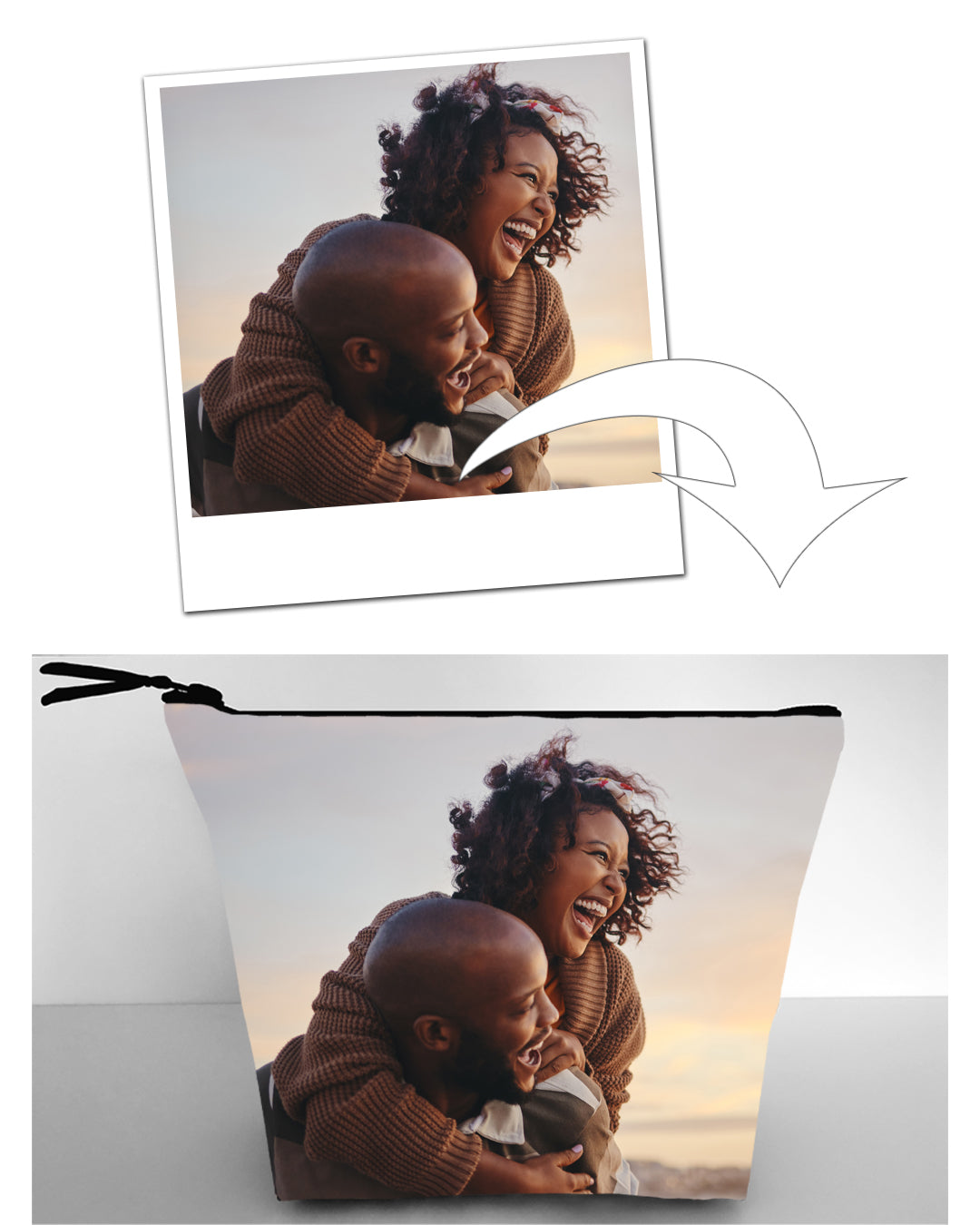 toiletry bag pouch personalised custom with a printed photo